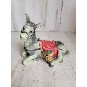O'well vintage donkey nativity scene ceramic home decor Xmas